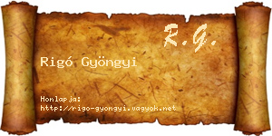 Rigó Gyöngyi névjegykártya